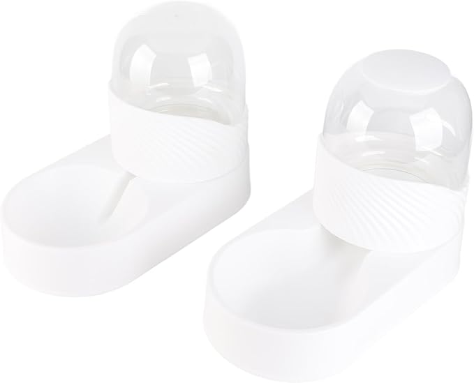 Automatic Cat Feeder and Water Dispenser,Pet Food Feeder and Waterer Set Pets Cats Dogs Automatic Waterer and Food Feeder for Small Medium Cats Dogs Big Capacity (White)