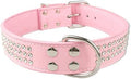 Dog Collar Leather Large Dog Collars Sparkly Crystal Diamonds Studded Pet Collar for Medium Large Dogs Red Pink Black3 m