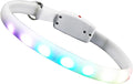 LED Dog Collar USB Charging Glowing Pet Collar White Flashing for Dogs Outdoor Walking