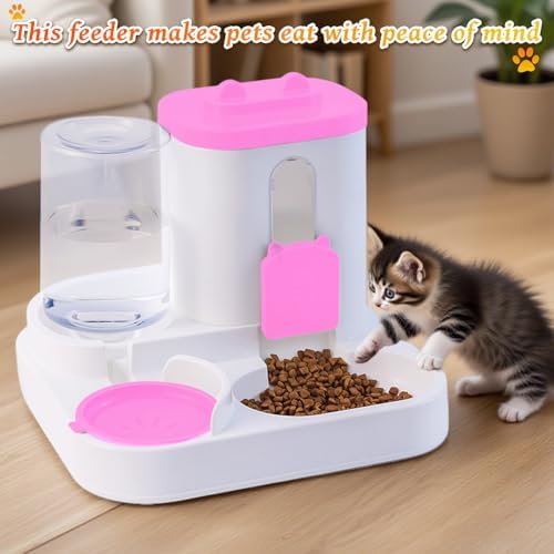 Automatic Pet Feeder & Water Dispenser Set for Dogs & Cats - Large Capacity, Black - Ideal for Pet Owners, Easy to Use, Keeps Food & Water Fresh