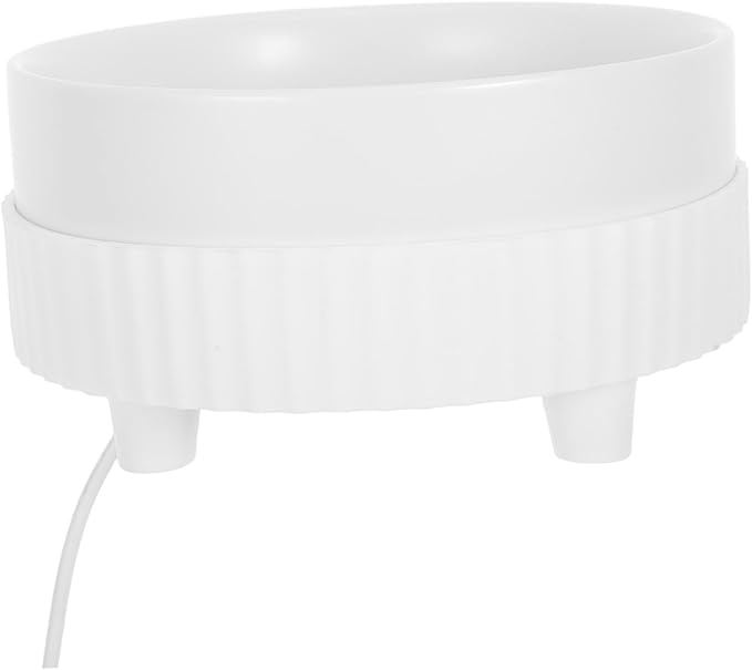 MERRYHAPY Heated Pet Water Bowl for Cats and Dogs Automatic Temperature Control Design Capacity Ceramic Dish for Winter Hydration USB Powered Pet Hydration