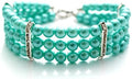 Fancy 3 Row Pearls Diamond Dog Necklace Collar Jewelry with Bling Rhinestones for Pets Cats Small Dogs Girl Teacup Chihuahua Yorkie Clothes Costume Outfits (Blue, 12 to 14-Inch)