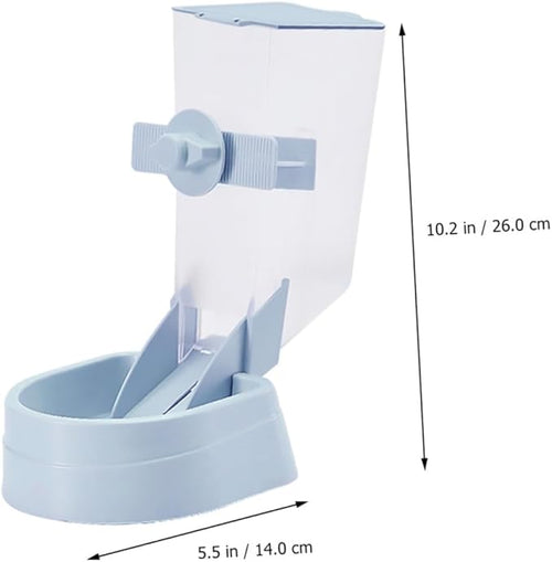 2l Hanging Automatic Dog Feeder Bowl for Cage and Crate, Blue Pet Food Dispenser Station for Puppies and Dogs