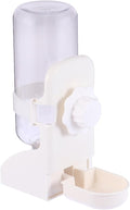 Luxshiny Pet Water Feeder Hanging Automatic Water Dispenser 500ml Large Capacity Waterer White for Dogs and Cats Cage Use