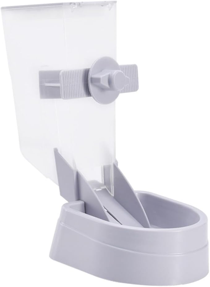 Mikikit 1pc Hanging Pet Feeder Automatic Dog Cat Food Container Tipping-Resistant Design Capacity of Food for Dogs and Cats Gray