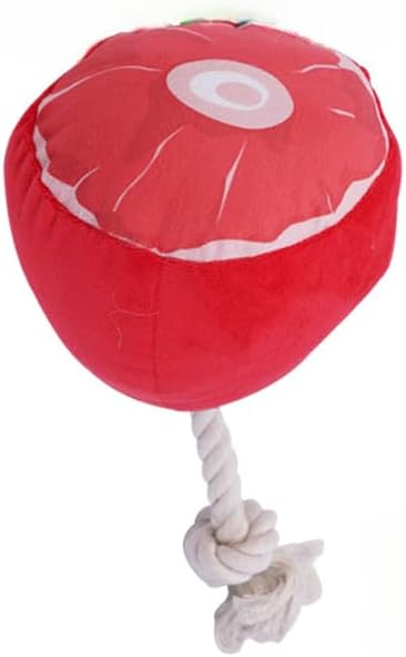 Plush Dog Chew Toy, Squeaky Crinkle Sound Food Shape Toys for Small Medium Dogs, Soft Bite-Resistant Puppy Teething Toy (ham)
