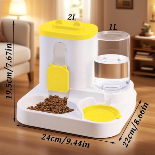 Automatic Pet Feeder & Water Dispenser Set for Dogs & Cats, Large Capacity Food & Water Station, Ideal for All Pets – Black Color