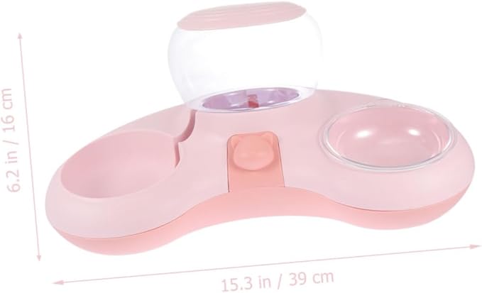 SUPVOX 1pc Automatic Pet Feeding Tray Double Bowl for Cats and Dogs Non-Spill Design Easy to Practical Food and Water Dispenser for Busy Pet Owners