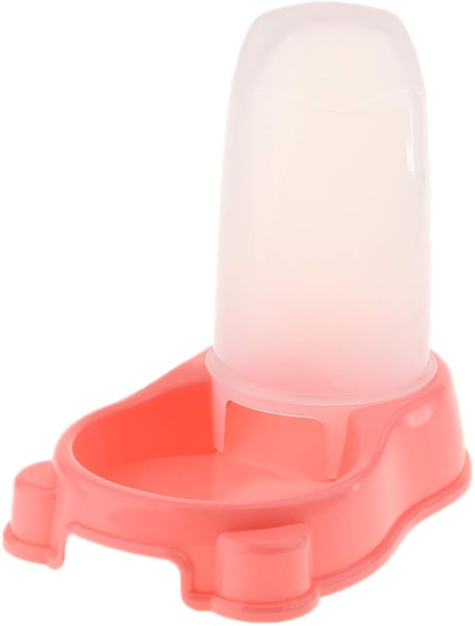 Pet Feeder Waterer Automatic Food and Water Dispenser Bowl for Dogs and Cats (Pink)