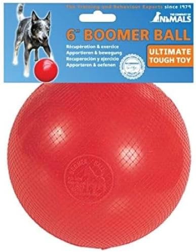 BOOMER BALL 6 inch, Virtually Indestructible Best Dog Toy, Boredom Busting Football, Tough & Durable Medium Dog Ball, Floats on Water, Great for Mental Stimulation & High Energy Dogs, Assorted Colours