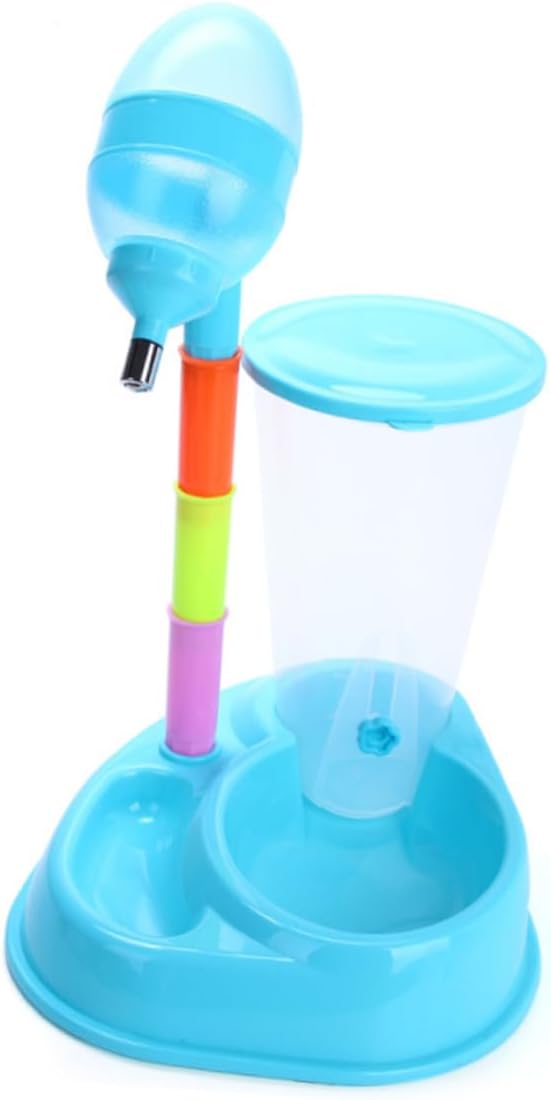 BESPORTBLE Automatic Dual-Function Pet Feeder and Waterer Gravity and Cats Leak- Easy to Clean Durable Blue Color