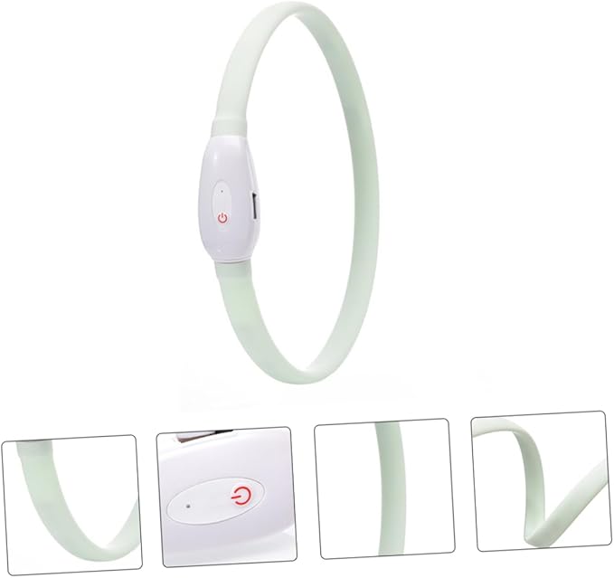 SUPVOX USB Charging LED Dog Collar Glowing Pet Collar with Flashing Light Safe Durable Comfortable Material Multifunctional