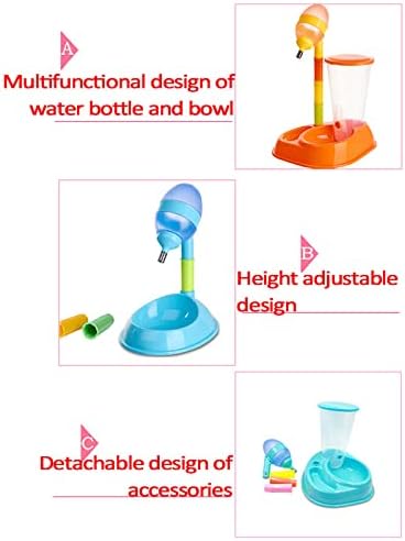 Pet Automatic Drinker Waterer Dog Eco Friendly Adjustable Detachable Drinking Dispenser Drinkers(Yellow 1)