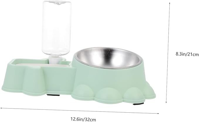 Hemoton Stainless Steel Dog Bowl Pet Feeder Stand Auto Water Dispenser for Busy Pet Owners