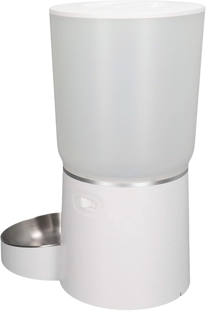 Automatic Cat Dog Feeder, 5L Capacity Automatic Pet Feeders Stylish Design with Timed Rationing & Recording, Support Dual Power for Cats Dogs (Button)