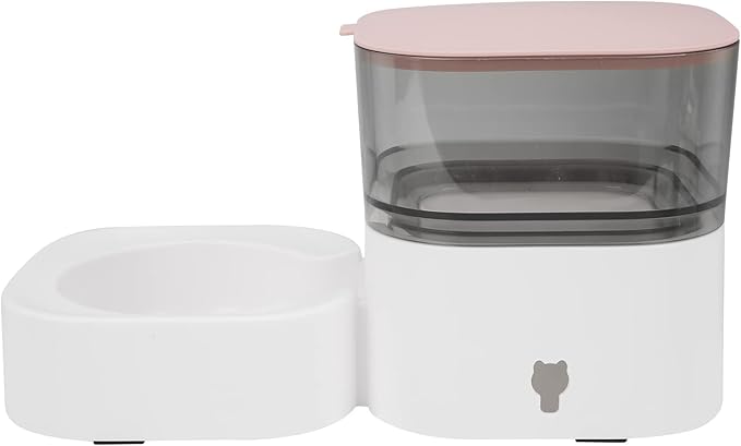 Pet Water Dispenser Automatic Self Dispensing Dog Food and Water Dispenser Station for Medium Small Dag Cats (Feeder (Pink))