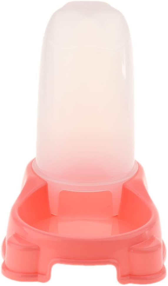 Pet Feeder Waterer Automatic Food and Water Dispenser Bowl for Dogs and Cats (Pink)