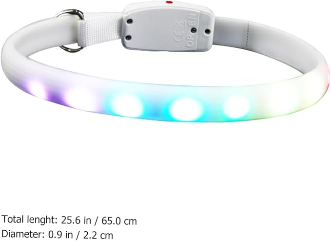 ibasenice LED Dog Collar USB Rechargeable Glowing Pet Collar Waterproof Night Luminous for Safe Evening Walks