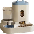 Automatic Feeder Dog Cat Food Bowl with Water Fountain Large Capacity Pet Food Storage Dispenser Container Puppy Pet Accessories (Blue)