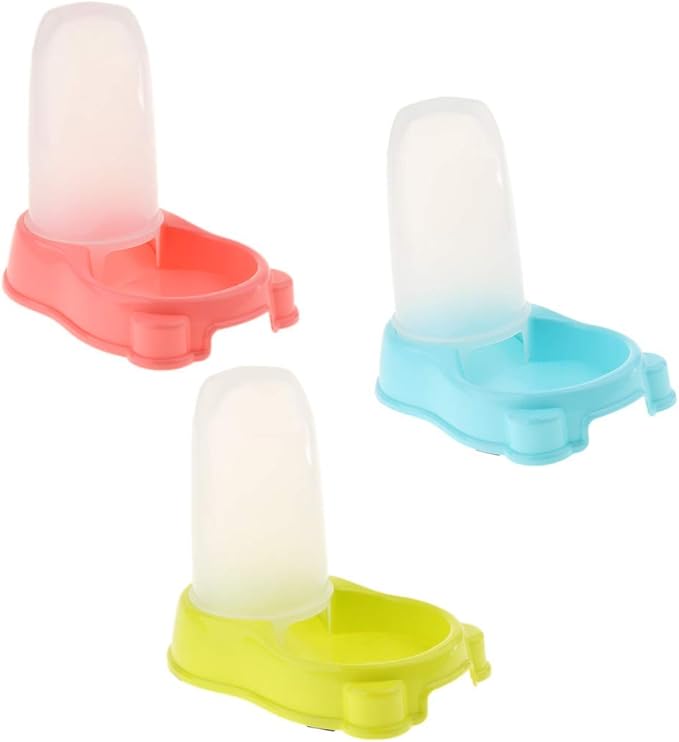 Pet Feeder Waterer Automatic Food and Water Dispenser Bowl for Dogs and Cats (Pink)