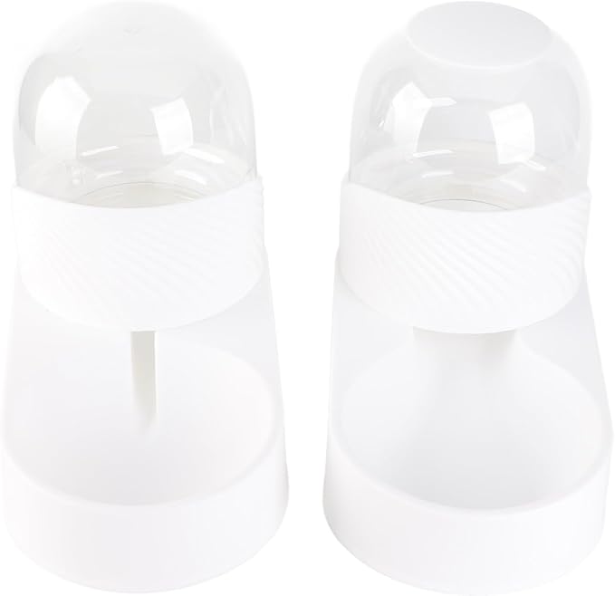 Pet Food Feeder and Waterer Set,Automatic Cat Feeder and Water Dispenser Pets Cats Dogs Automatic Waterer and Food Feeder for Small Medium Cats Dogs Big Capacity (White)
