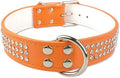 Dog Collar Leather Large Dog Collars Sparkly Crystal Diamonds Studded Pet Collar for Medium Large Dogs Red Pink Black Gold M
