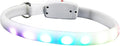 LED USB Rechargeable Dog Collar White Flashing Pet Dog Collar Safe Walking Outdoor Use