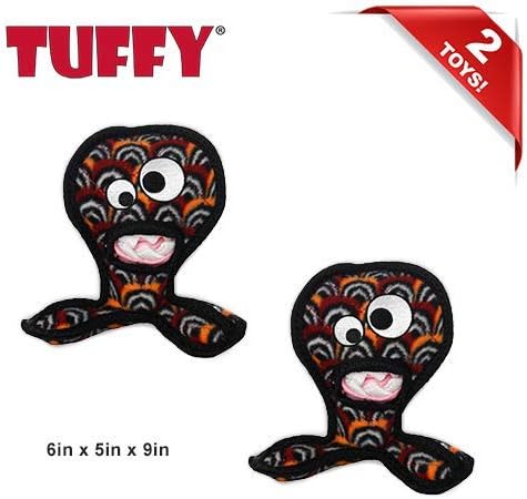 TUFFY® - World's Tuffest Soft Dog Toy - Alien - Multiple Layers. Made Durable, Strong & Tough. Interactive Play (Tug, Toss & Fetch). Machine Washable & Floats. (G3 Vulture, Large 2 Pack)
