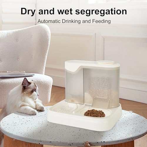 Automatic Pet Feeder & Water Dispenser Set for Dogs & Cats - Large Capacity Dog Food & Water Station, Effortless Pet Feeding & Hydration (Black)