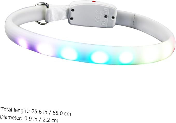 LED Dog Collar USB Rechargeable Waterproof Flashing Pet Collar Glowing Night Luminous for Dogs