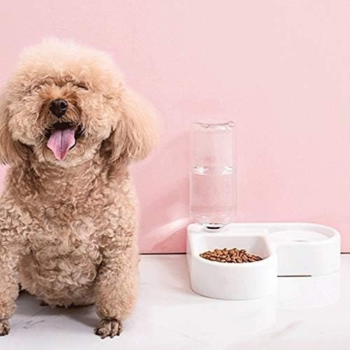 Feeder Bowl Dog Automatic Water Double Bowls Food Wall Corner Space Bottle Drinking