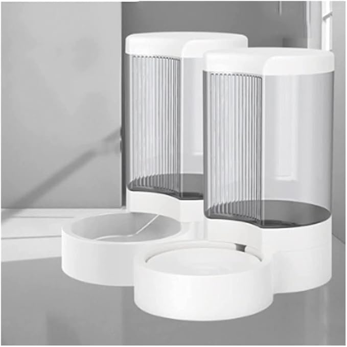 Automatic Feeder Automatic Dog Feeder and Water Dispenser Set Gravity Self Feeding Food Waterer for Small Medium Pet Cats Dogs Kitten Puppy Pet Water Dispenser (Color : Red) (White)