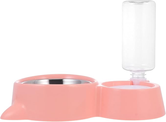 1pc Automatic Pet Feeding Bowl Cat Ear Design Dual Use Food and Water Dispenser for Cats and Dogs Easy to Compact and Lightweight