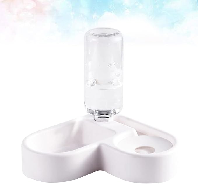 SUPVOX Automatic Pet Feeder and Water Dispenser for Dogs and Cats White Smooth Safe Engineering Convenient Feeding Home Decor Unique Design Prevents Spills