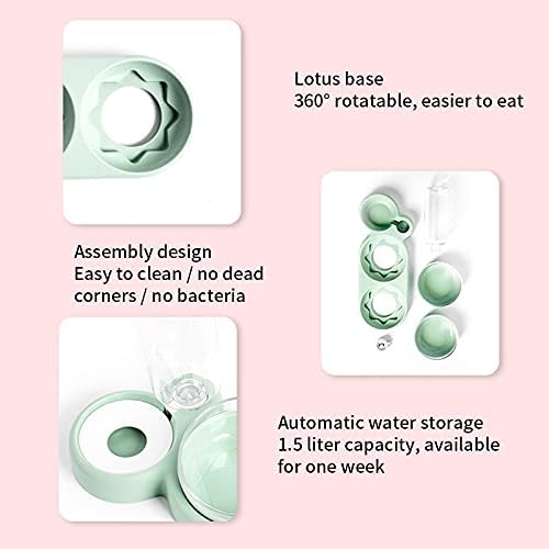 2-in-1 Pet Cats Dogs Food Bowl Water Bowls Automatic Dispenser for Dog Cat Feeders Drinking Products(Blue)