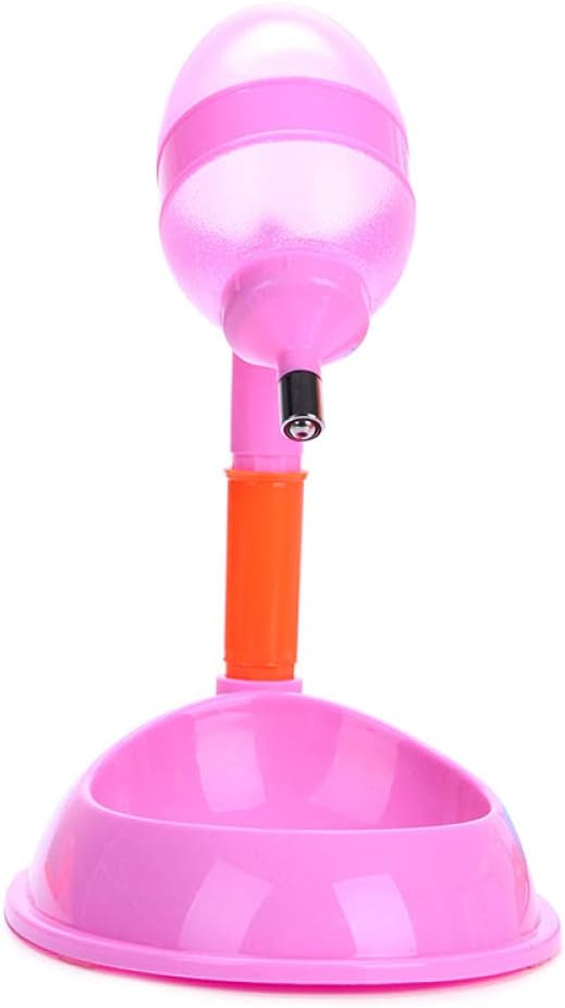 Pet Bowls Pet Automatic Feeder Pet Drinker Waterer Adjustable Detachable Dog Automatic Drinkers Pink