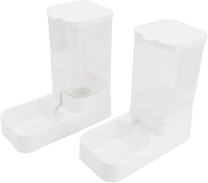 Automatic Pet Feeder and Water Dispenser, Gravity Food and Water Bowl Set with Non Slip Base for Small Medium Large Dogs Cats, 1 Gallon Capacity