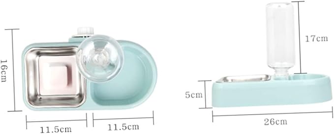 Yardwe Automatic PET Water Feeder Dual Bowls – Creative Drinking Tool for Dogs and Cats – Blue Design for Easy Use and Maintenance