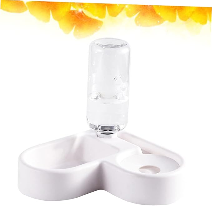 Happyyami Automatic Water Feeding Bowl for Cats and Dogs Pet Food Feeder Smooth Design Non-tip Feature Convenient Water and Food Dispenser for Home Decor