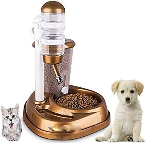 Dual-use Pet Cats Dog Automatic Feeder with Water Fountain Large Capacity Food Bowls and Water Bottle Dispenser for Dog Cats