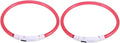 FRCOLOR 2pcs Led Dog Collar USB Rechargeable Glowing Pet Collar for Night Safety Red Material Energy-Saving Led Lights for Evening Walks