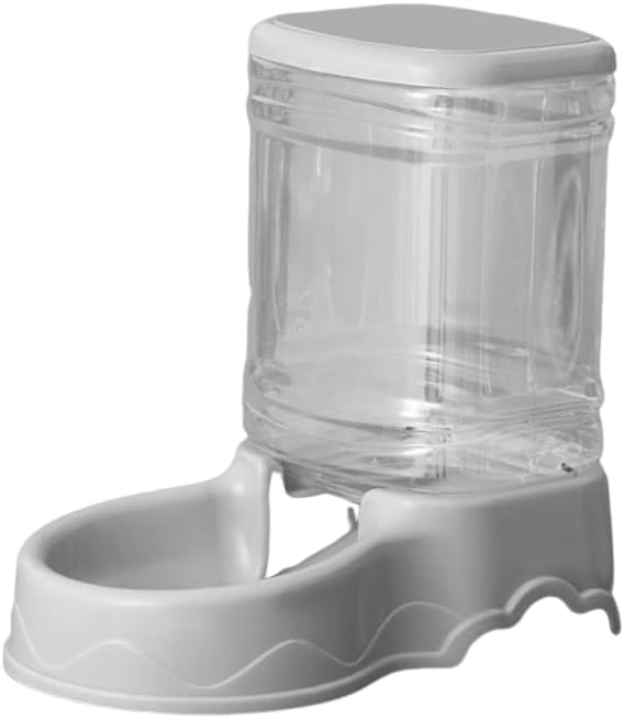 jkahh 3.8L Pet Feeder Pet Water Fountain Drink Bowl Automatic Pet Feeder Large Cat Dog Food Dispenser,Gray-Feeder