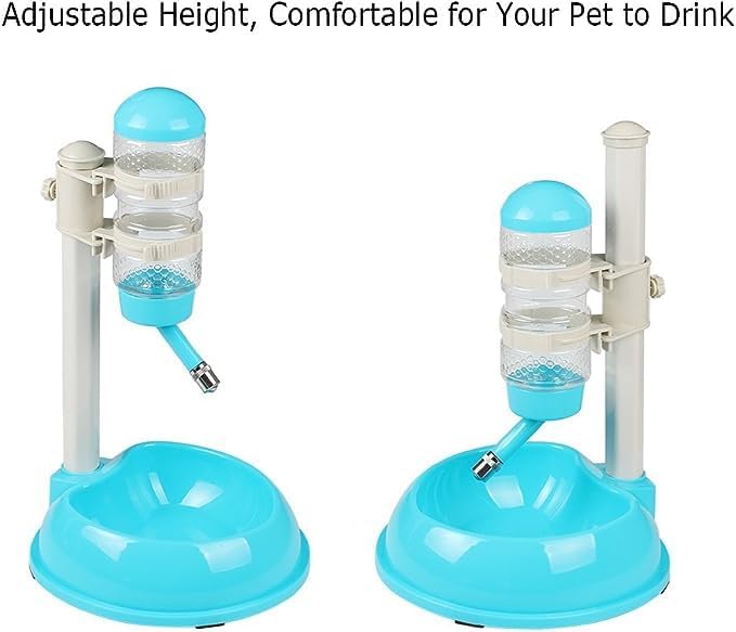AYNEFY Adjustable Height Dog Feeder Water Dispenser Kit, Blue