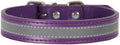 Anti lost Leather Luminous Collar Pet Collar Reflective Belt Pet Accessories 2pcs purple M 2.0cm*42cm Neck 30cm 37cm