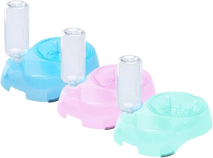 2 in 1 Pet Feeder Water Automatic Dispenser with Bottle, Dog Bowl Slow feeder, Dog Drinking Fountain Water Bowl for Dog Cat Puppy Kitty, Pet Food and Water Bowl set Pet water dispenser (Blue)