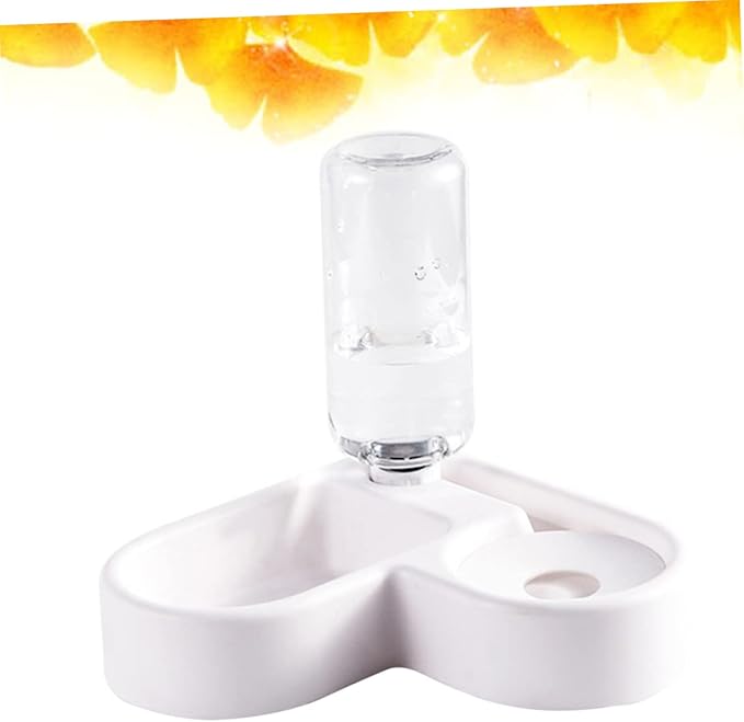 HANABASS Automatic Pet Water Feeder and Food Dispenser White Safe Engineering Design Smooth Unique Feature for Dogs and Cats