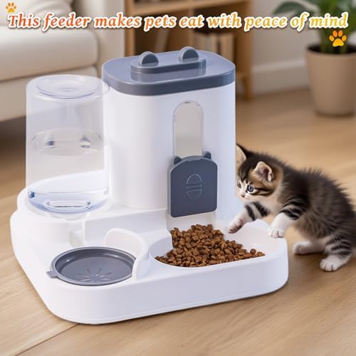 Automatic Pet Feeder & Water Dispenser Set for Dogs & Cats - Large Capacity Feeding & Hydration Station, Ideal for Dogs, Cats & Pets (Black)