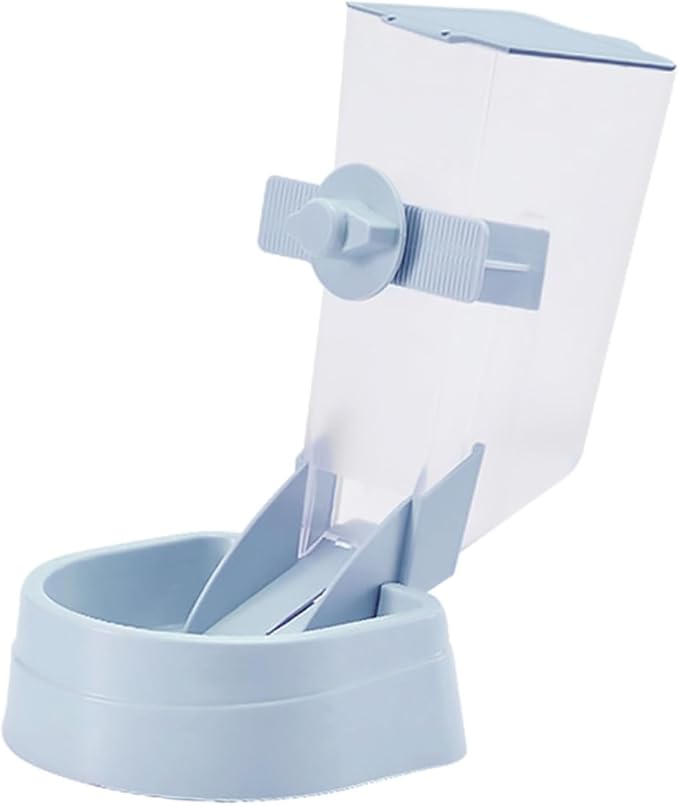 2l Hanging Automatic Dog Feeder Bowl for Cage and Crate, Blue Pet Food Dispenser Station for Puppies and Dogs