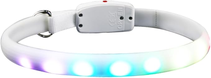Cabilock LED USB Charging Dog Collar Luminous Pet Collar Waterproof Flashing Glowing Dog Neck Strap for Outdoor Evening Walks