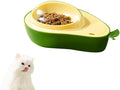 Raised Cat Food Bowl and Automatic Water Dispenser Set,Avocado Gravity Cat Water Dispenser Slow Feeder Dog Bowls,Multifunctional Self Dispensing Pet Waterer for Puppy Kittens (Food Bowl)
